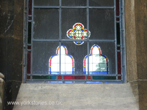 Light through stained glass window
