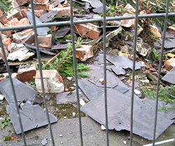 Burton Croft demolition – slates and bricks