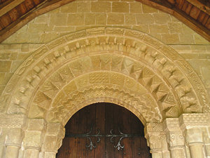 Norman south doorway, St Mary, Kirkburn. Click to enlarge.