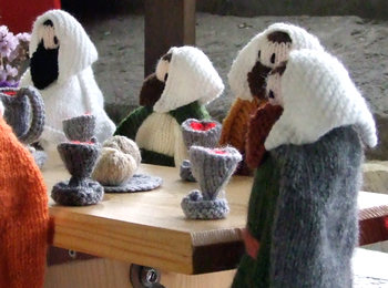Last Supper, knitted figures, St Denys's Church
