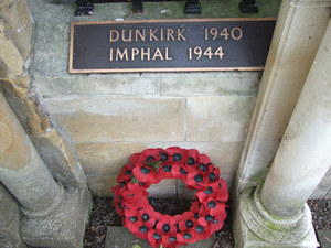 Memorial plaque: Dunkirk 1940, Imphal 1944
