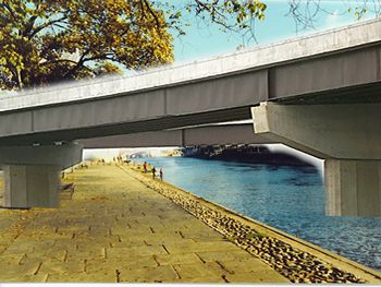 An old photo of my dad's. With a big concrete flyover superimposed...
