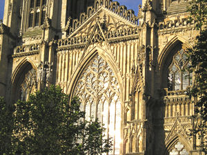 Sparkly Minster windows, evening on the longest day