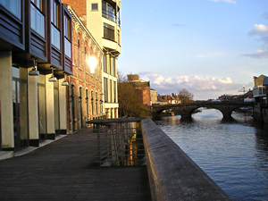 Riverside, by City Screen, towards Ouse Bridge