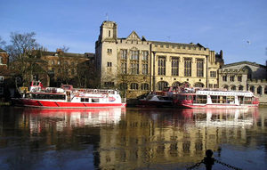 The Guildhall, reflected in a rather flooded River Ouse