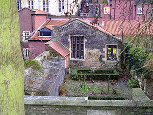 Garden visible from the walls, near Bootham Bar. Late afternoon, 9 January 2004.