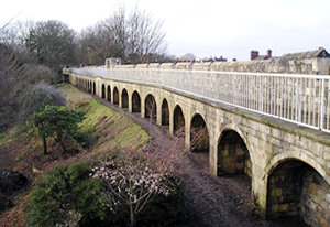 Beautiful arches – a section of the bar walls, looking towards Bootham Bar. 21 January 2004.