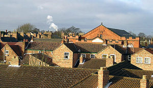Rooftops of Gillygate, sunny morning, 21 January 2004