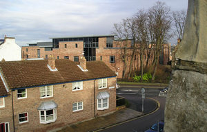 St John's College new building, replacing a car park and Wynsors World of Shoes. Probably a change for the better, in this case.