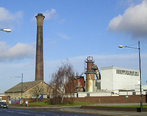 Foss Islands Road tip, featuring impressive brick chimney