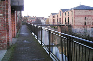 Rowntree Wharf, view along walkway, 2004