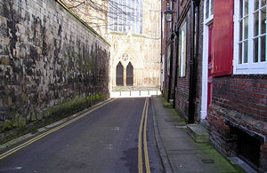 View along Precentor's Court to the Minster. 25 January 2004