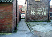 The entrance to Straker's Passage from Carmelite Street