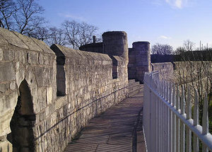 Bar walls, looking towards Layerthorpe Bridge from Monk Bar
