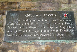 Anglian Tower: information sign.
