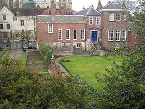 Buildings around the Minster, where they'd never be allowed to paint their windowframes red