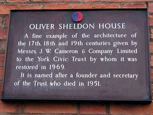 Information plaque, Oliver Sheldon House