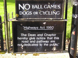 Signs, Dean's Park