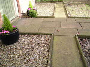 Unitarian Chapel – paths in the churchyard, reflecting the cruciform shape of the building