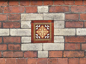 Detail of tile inset below window