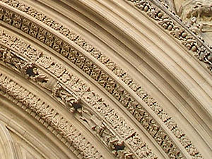 Detail of Minster – west front doorway (right)