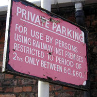 Railway Institute private parking sign