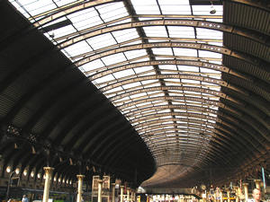 Interior view, York station roof