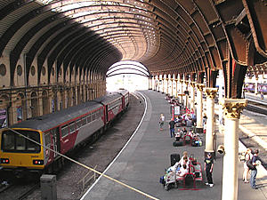 Interior view: platform at York station