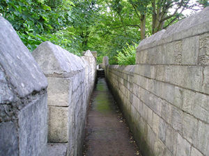 Bar walls, summer evening, between Bootham Bar and Monk Bar 