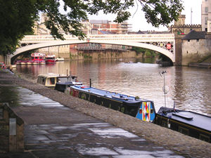 Lendal Bridge and riverside with boats