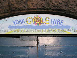 York Cycle Hire sign, Lendal Bridge