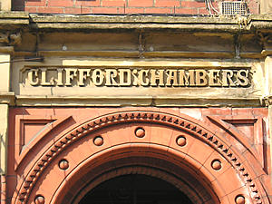Ornate door to 'Clifford Chambers'
