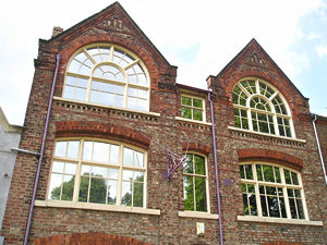 Front of former Manor School building, upper floors