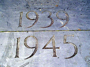 War memorial inscription: 1939 – 1945