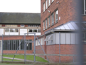 'New Wing' – view 2 – with steel fence