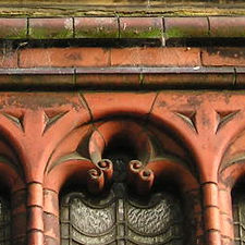 Detail from Dispensary building – apparently 'imperishable' red brick
