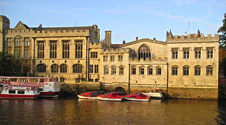 Guildhall, from the riverside, summer evening
