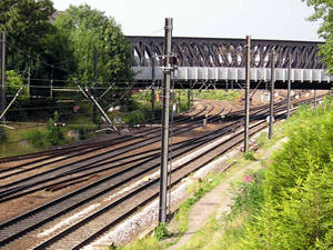 Railway lines, approaching York near Holgate Bridge