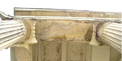 Cemetery chapel detail, from main entrance