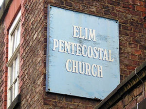 Elim Pentecostal Church – weathered sign