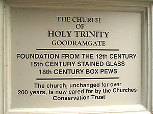 Information sign for Holy Trinity Church