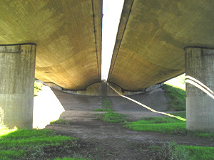Bridge, the section on the riverbank