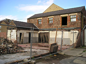 Behind the former Laurens Manor Nursing Home