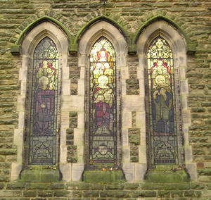St Lawrence church, stained glass windows