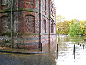 Bonding Warehouse, with flood water