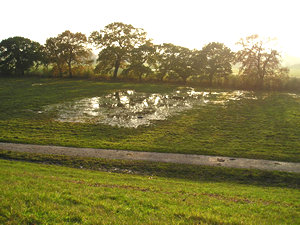 Flood water remains on the low-lying areas