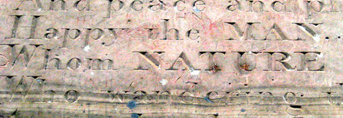 Detail of inscription on wall