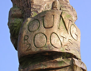 Carving – 'Young Roots 2003' – detail from totem pole