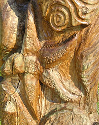 Sculpture trail – detail from totem pole – 1