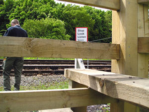 Railway line crossing, near Kirkham